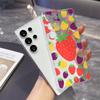 Colorful Strawberry Pattern Phone Case for Samsung Galaxy S26 S25 S24 S23 S22 S21 S20 FE Plus Lucency TPU Protection Cover