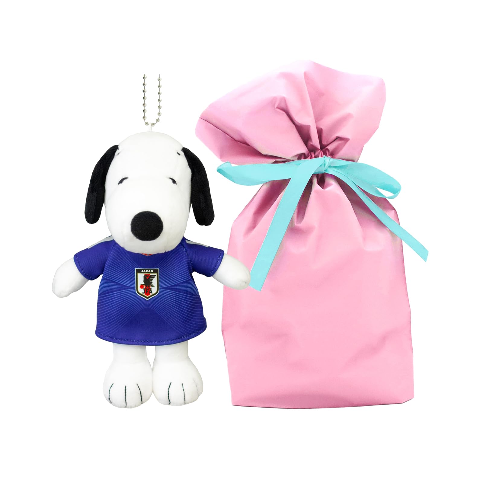Yoshitoku Snoopy Japan National Football Team Officially Comes in a Gift Pink Mascot, 2026, 17.5cm tall, 182323, Licensed, Bag,