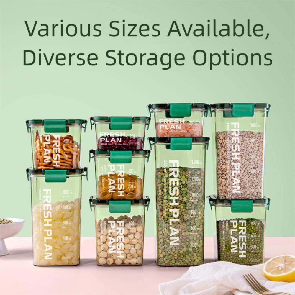 Plastové dózy na sušené ovoce s těsnicím víkem, nádoba na obilí, krabička na svačinu, kuchyňské potřeby