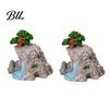 Mini Rock Arrangement for Landscaping 2 Pcs Miniature Stone Statue Resin Fake Models Diorama Delicate Art Piece Supplies Micro Train Landscape Railway