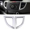 A Pair For 2012-2016 Honda CRV Matte Chrome Front Center Control Dashboard Air Vent Trim Ring CR-V 2013 2014 2015 Styling Cover