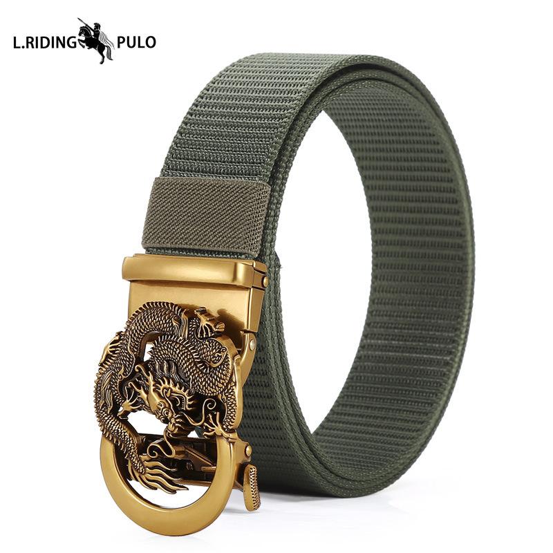 Men's Belt Toothless Alloy Automatic Buckle Men's Belt Imitation Nylon Canvas Youth Versatile Casual Belt