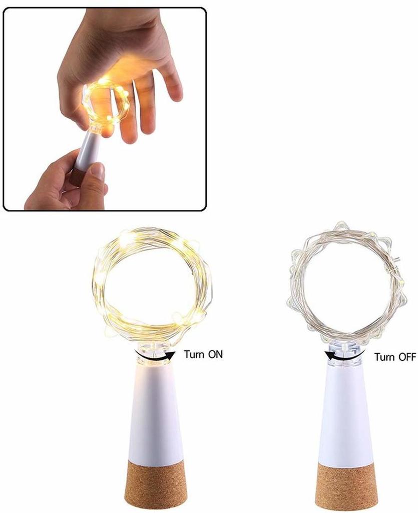2m 20 LED Cork Bottle Fairy Light USB Rechargeable Indoor Decoration String Lamp for Bedroom Home Party Wedding Christmas