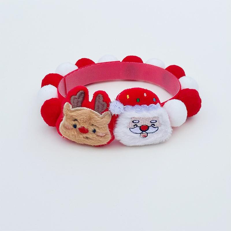 1Pcs Pet Ball Collar Christmas Tree Colorful Cat Dog Scarf Decorative Chain Safety Material Cute Snowman Elk Apple