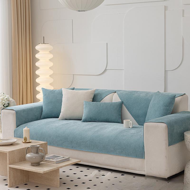 

Современный минимализм, высококачественный серый чехол на подушку для дивана, универсальная высококачественная подушка на четыре сезона, полотенце на спинку, чехол для дивана 70*70cm синий