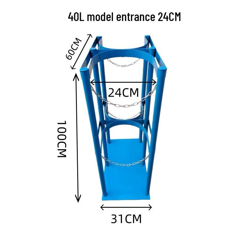 Dual Cylinder Anti-Tip Rack for Lab Oxygen and Acetylene Tanks