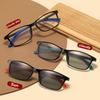 TR90 Sports Photosensitive Color Changing Reading Glasses Anti Blue Light Cycling Goggles Photochromic Presbyopia Eyeglasses