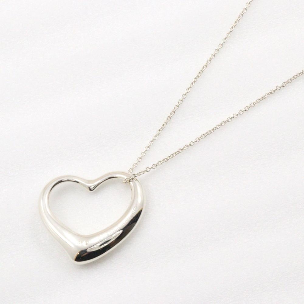 TIFFANY&Co. Open Heart Large Necklace Elsa Peretti Silver925 16.1g Women Used