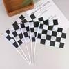 10pcs Decor Checkered Black and White Pennant Banner Racing Flags Stick Racing Traffic Cones Party Racing Car Party