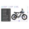 YVY C20Lite Off-Road & Mountain Adult Electric Bicycle 1000W 48V15Ah Pedelec, Front Fork Suspension, 20" Fat Tire E-Bike for Outdoor Adventure