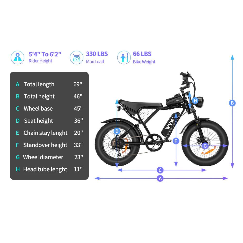 YVY C20Lite Off-Road & Mountain Adult Electric Bicycle 1000W 48V15Ah Pedelec, Front Fork Suspension, 20" Fat Tire E-Bike for Outdoor Adventure