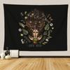 Botanischer Druck Florales Wandbehang Pilz-Wandteppich Vintage Boho Wildblumen Gemüse-Wandteppich Bunte Heimdekoration