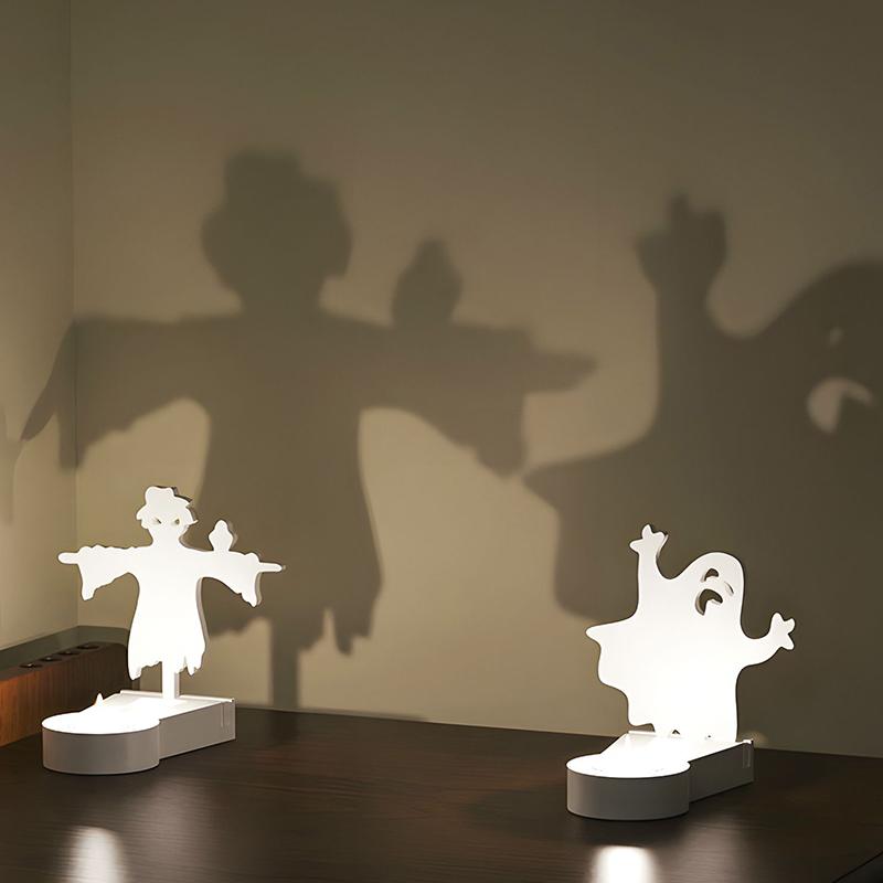 Halloween Candlestick Silicone Mold Pumpkin Bat Scarecrow Ghost Spooky Shadow Caster Candle Holder Party Ornaments Plaster Mold