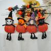 4PCS Halloween Decorations Gold-Threaded Pumpkin Witch Figurine Mini Hanging Ornaments