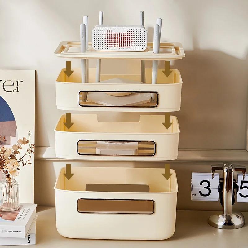 Router Storage Rack Household Socket Storage Box Multifunctional Space Saving Miscellaneous Storage Organizer Wire Storage Box