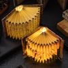 Creative DIY Folding Fan-Shaped Paper Lamp: Ancient Style, Perfect for Birthdays & Festivals, Handmade Atmosphere Enhancer