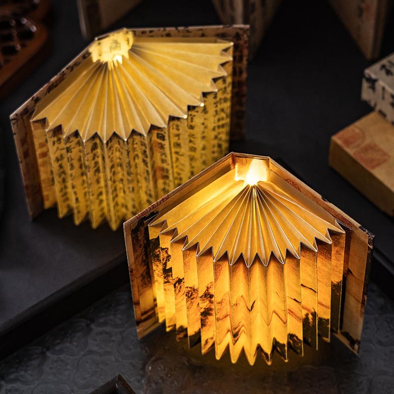 Creative DIY Folding Fan-Shaped Paper Lamp: Ancient Style, Perfect for Birthdays & Festivals, Handmade Atmosphere Enhancer