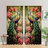 Beautiful Blue Golden Peacock Animal Window Curtains Blinds For Living Room Kids Bedroom Bathroom Kicthen Door Home Decor2Pcs