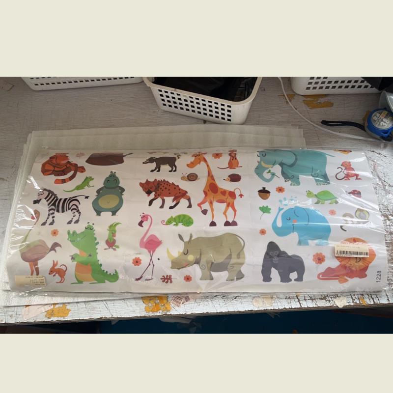Zebra Cute Tiger Giraffe Cartoon Animal Pattern Wall Decor Stickers For Kid Room
