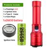 Flashlight Lighter & Power Bank Combo,Rechargeable,Zoomable Super Bright Beam,5 Modes Flashlight for Outdoor Camping Emergency
