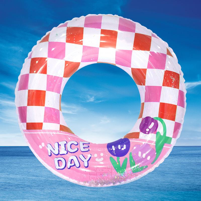 New Rainbow Flower Swimming Ring Water Sports Internet Celebrity Little Fairy Thickened PVC Children's Swimming Ring