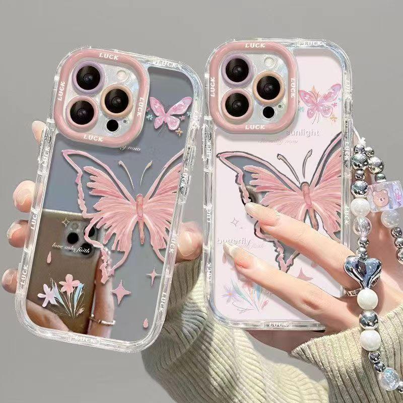 Flower Butterfly Suitable for Apple 15/14 Phone Case iPhone 13 Full Coverage 12/11/XR/XS Shockproof 7PL