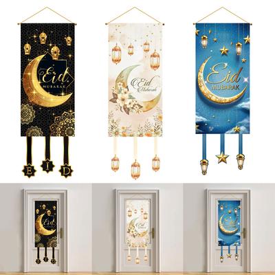 Ramadan Decoration 2024 Hanging Flag EID Mubarak Decor For Home Porch Door Banner Ramadan Kareem Islamic Muslim Party Eid Al-Fit