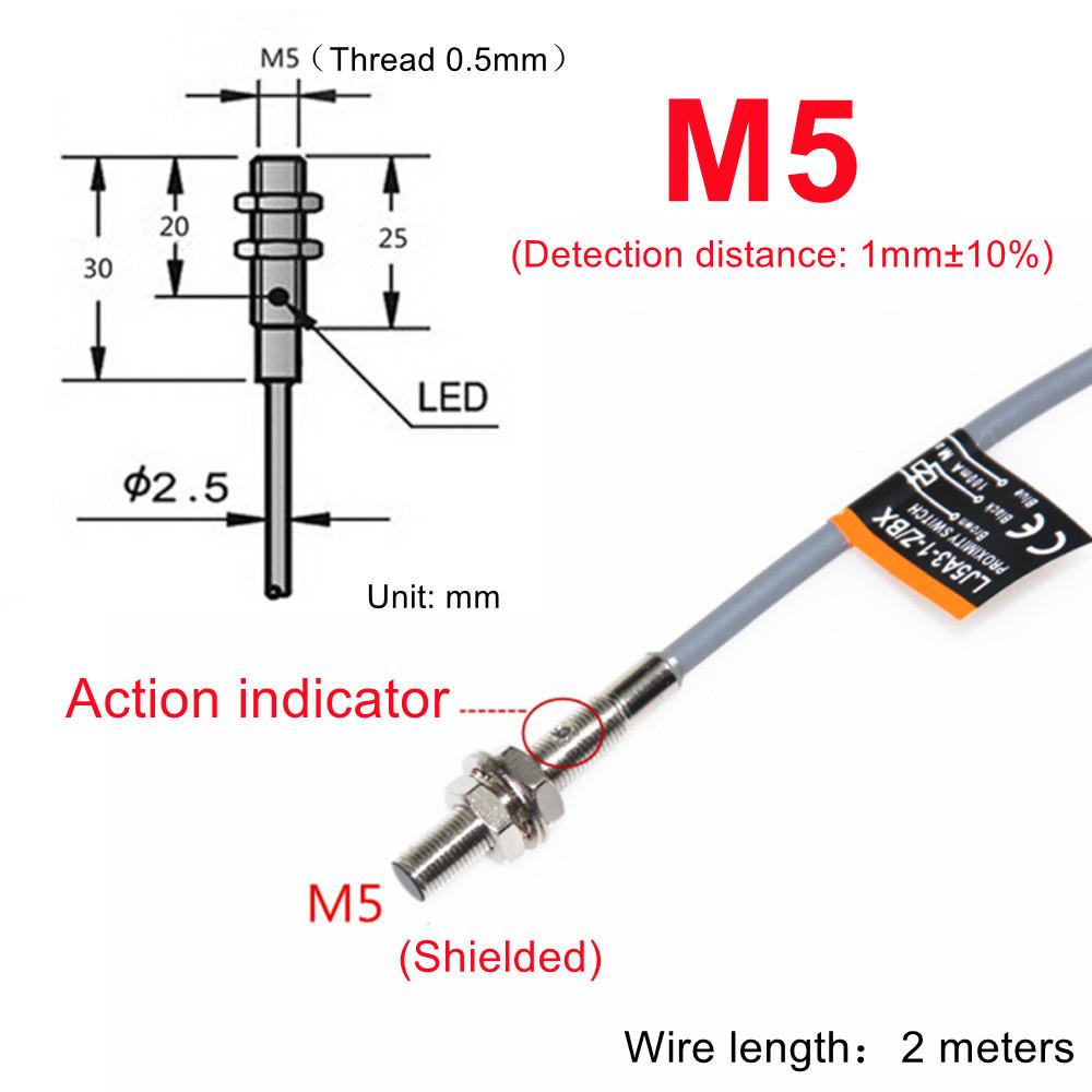 Black Proximity Switch Inductive Proximity Sensor Detection Switch NPN/PNP DC 6-36V Approach Sensor 4mm 6mm M5 M10 14 M16 M20 22