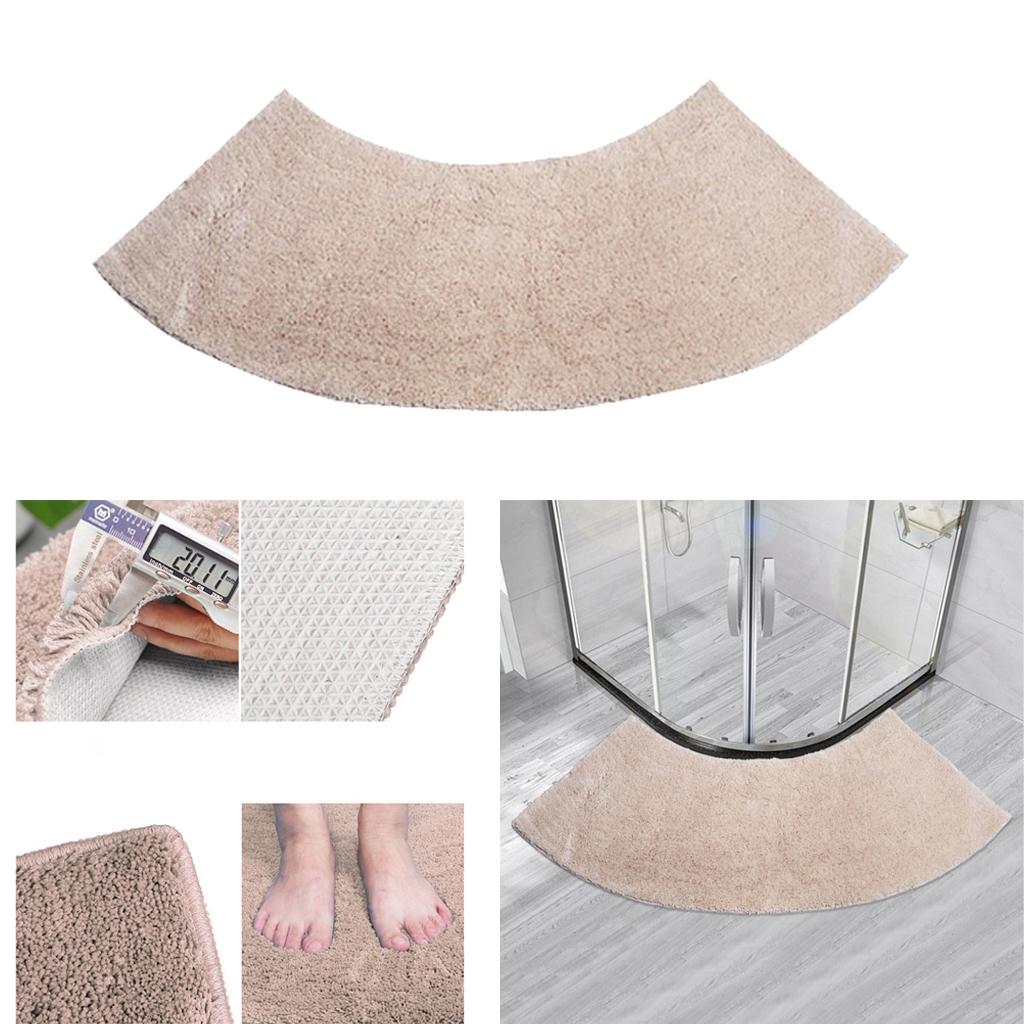 Sector Shower Mat Non Slip Bathtub Carpet for Bathroom Beige