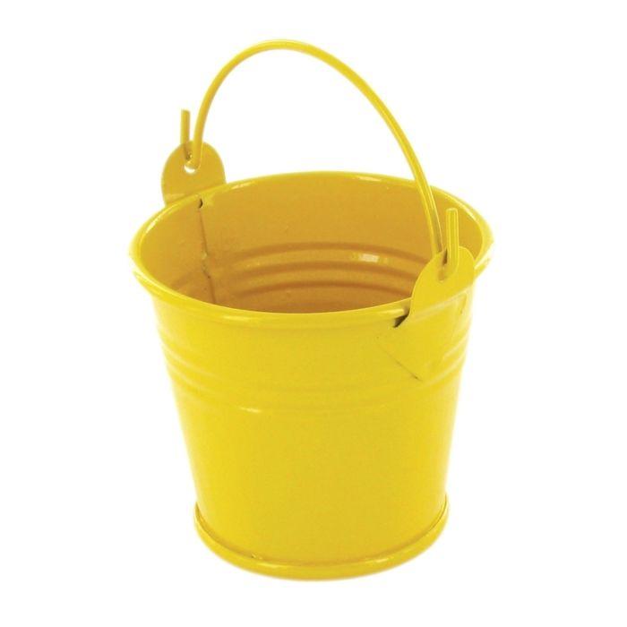 MégaCréa DIY - Seau en métal jaune Ø 6,5 cm x H 6,2 cm