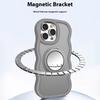 For iPhone 15 Pro Case Compatble with MagSafe Kickstand TPU+PC Phone Cover Built-In Mirror