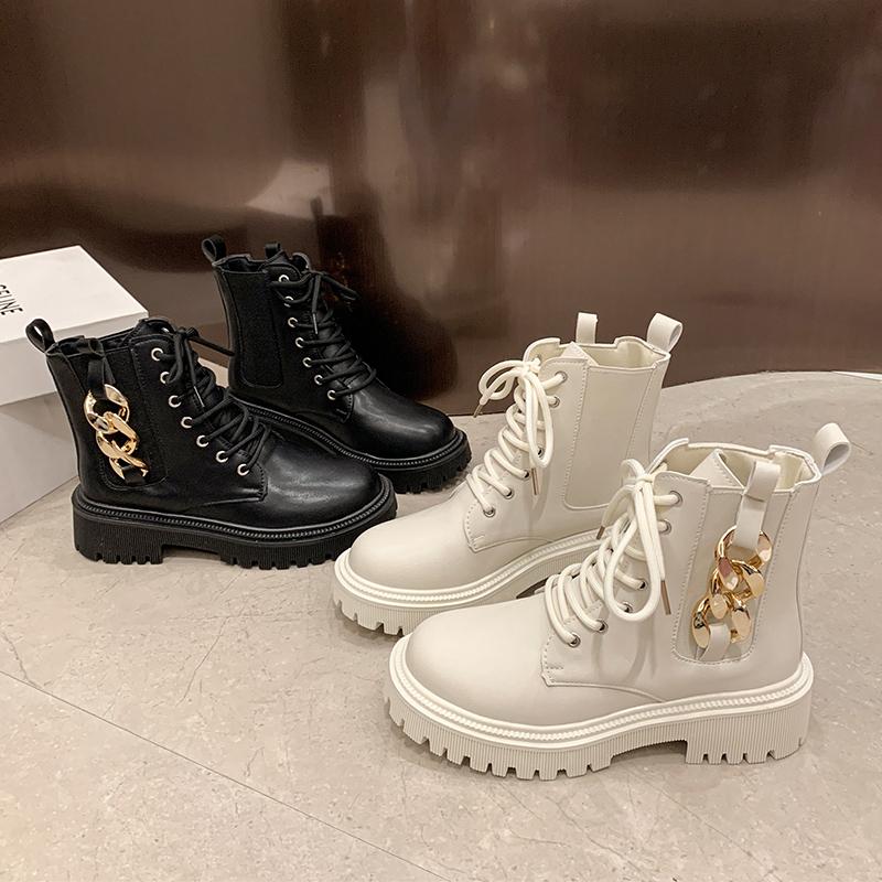 Women's Winter Fashion Boots Side Zip Round Head Keep Warm Women Shoes Middle Follow Square Heel Outdoor Leisure Comfortable