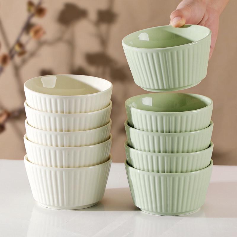 2025 New Model: 10-Piece Ceramic Bowl Set - Underglaze, Microwave-Safe, High Aesthetic Appeal for Rice & Noodle Soup.