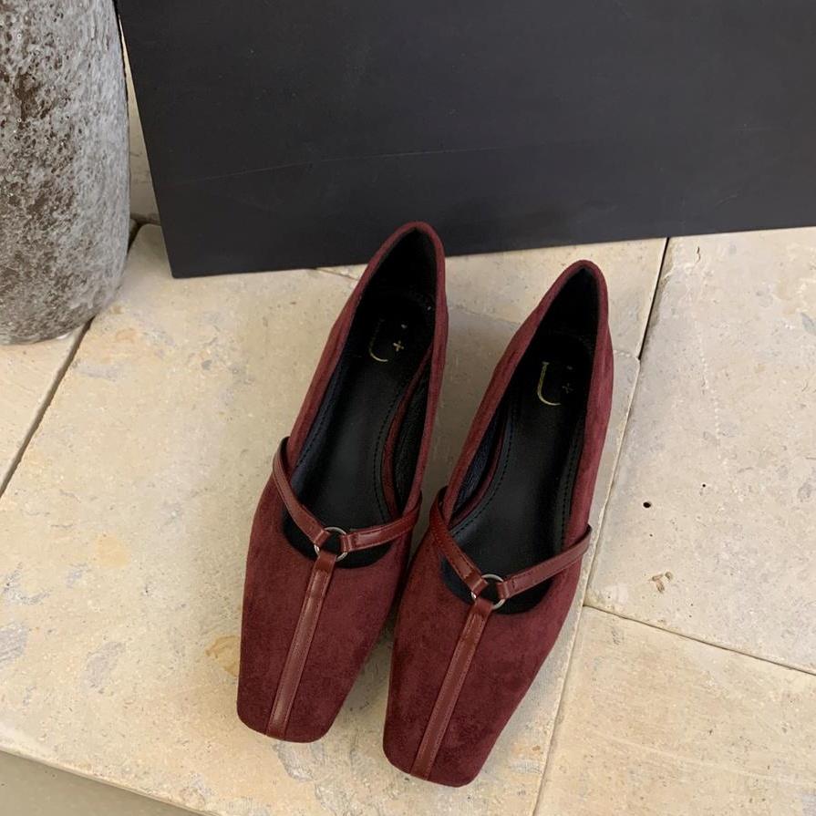 

Мода Байламос Осень Женские Балетки Модная Пряжка Мягкая Подошва Балетки Женские Повседневные Слипоны Круглый Носок Лоферы Мухер 39 красный