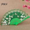 Pocket Fan Handheld Vintage Style Bright Color Exquisite Pattern Fine Workmanship Ultralight Collapsible Cloth Retro Chinese Folding Photography Prop
