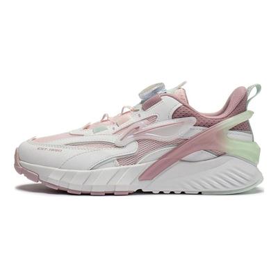 Li Ning Kids Galaxy V2 Simple Lightweight Non-Slip Shock Absorbing Low-Top Casual Shoes Kids Casual Shoes White Pink YKCU008-6