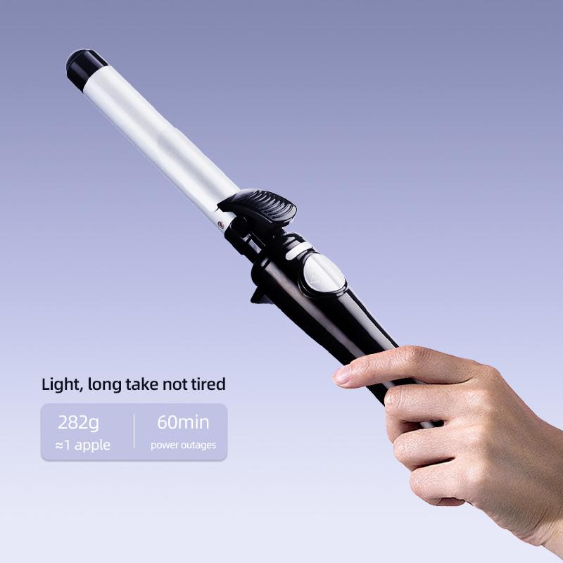 Portable Rotating Ceramic Long Hair Stylng Tools Automatic Barrel Type Dual Voltage Tourmaline Heats up Hair Curler