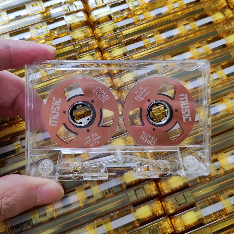 

Двухсторонняя металлическая кассета с маленьким отверстием, ретро-пустая аудиокассета, катушечные кассеты ручной работы