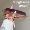 Metal Framed Trendy Sunglasses UV400 Trendy Street Style Shades for Women Outdoor Travel UV-Protective Eyewear Unisex