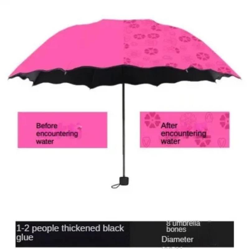 Portable Umbrella Creative Water Flowering Umbrella Ruffled Sunny and Rain Umbrella Windproof UV-proof Manual Vinyl Umbrella