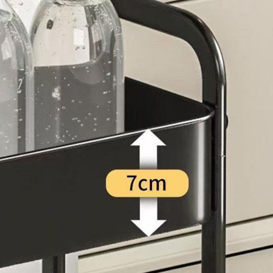 3-Tier Rolling Cart with Wheels Multifunctional Utility Organizer Cart Kitchen Bathroom Living Room Office Sofa Bedside Toys Snacks Storage Rack