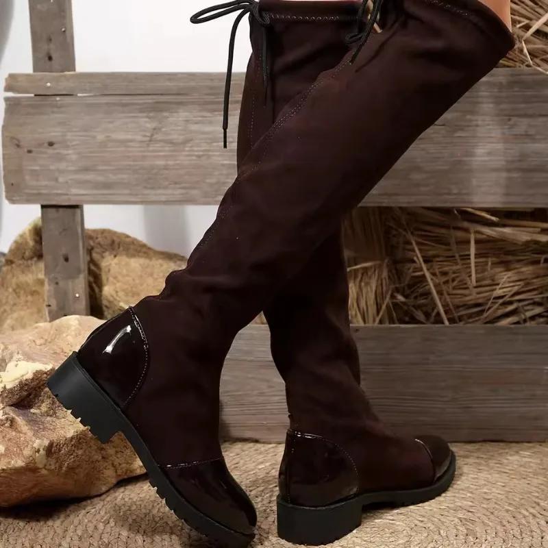 Spring Autumn Knee Boots Elastic New Thin Boots Explosion Modified Non-slip Female Internet Celebrity New Over Knee Boots