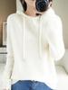 Women's Lace-up Knit Hoodie: Spring/Autumn Long Sleeve Loose Pullover Sweatshirt