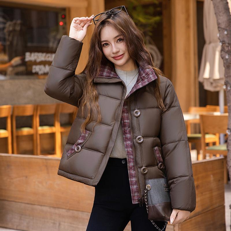Small stand-up collar cotton-padded jacket women's winter new warm fashion foreign style short small cotton-padded jacket