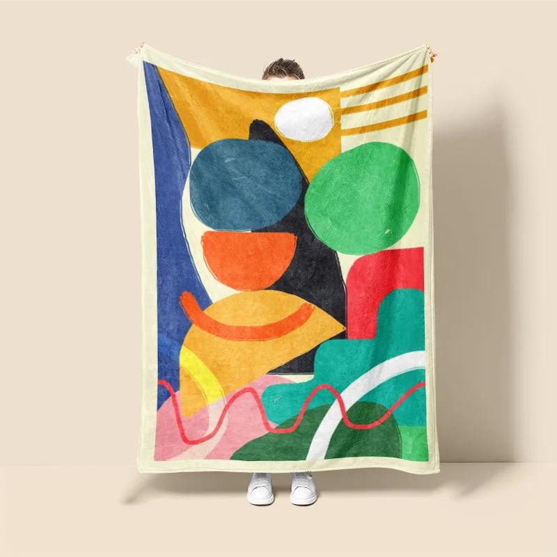 Skandinavischer Ins-Stil Morandi-Decke abstraktes geometrisches Design antistatisch Staub Netroots mit der gleichen Sofabezug-Decke