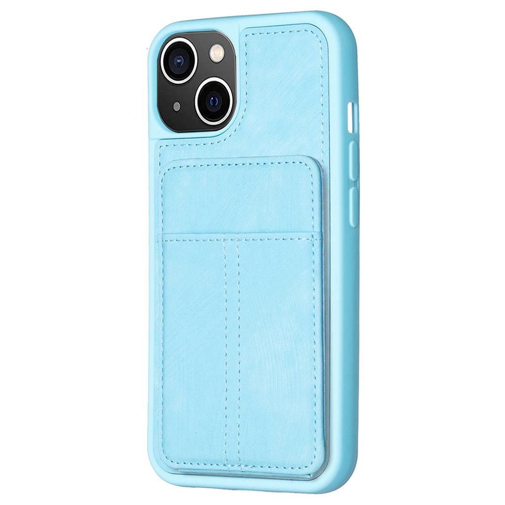 BF28 For iPhone 15 Kickstand Case Matte PU Leather Coated TPU Phone Cover with Card Holder