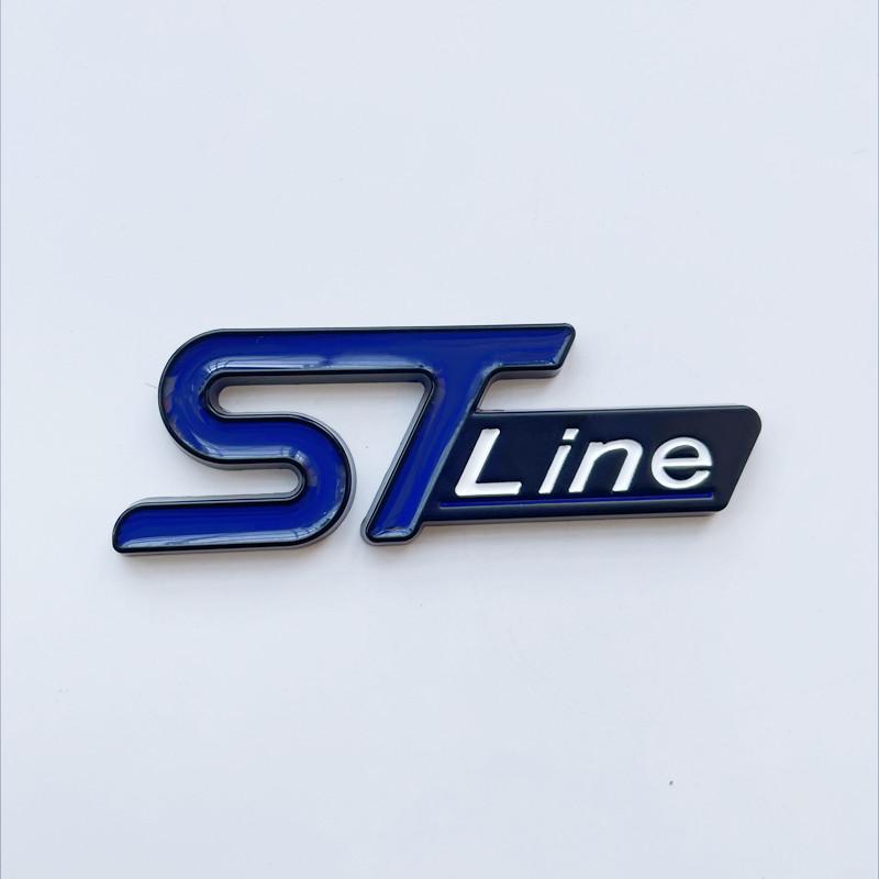 CSVJ8 3D Metal ST Line Head Front Grille Car Trunk Emblem Badge Chrome Sticker For Ford Focus x 2 3 Kuga Fiesta Mondeo Auto Styling