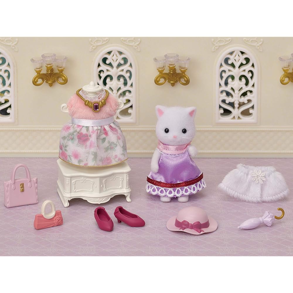 Sylvanian Families Town Fashion Set Persian Cat Sister Toy Dollhouse 3 Years and Up