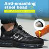 Neue Arbeitssneaker mit drehbarem Knopf Sicherheitsschuhe Herren Stahlkappenschuhe Arbeitsschutzstiefel Herren Unzerstörbare Schuhe Durchstichfest