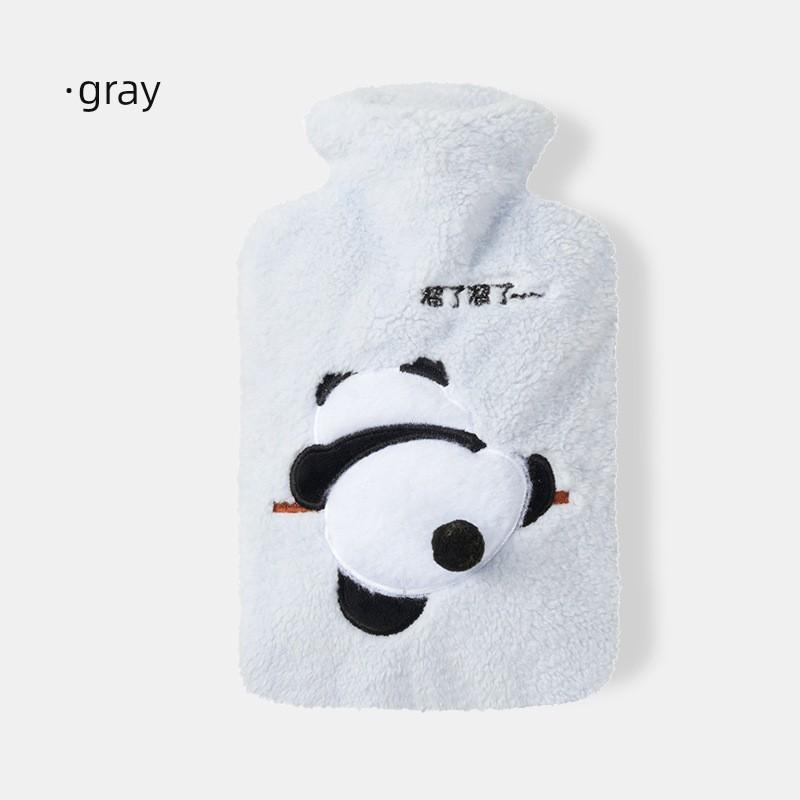 Large Cartoon Cute Plush Water-Filled Hot Water Bottle with Thickened Cover for Warming the Stomach and Hands